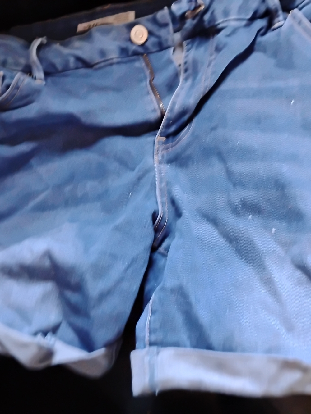 YMI Men's Light Blue Rolled-Hem Jean Shorts